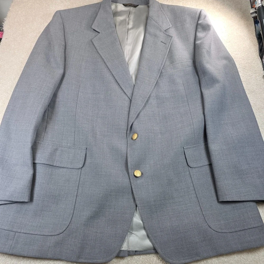 Lacrosse Tailored Expressly For Stephen's Blazer Mens 48L Gray Pockets USA Made